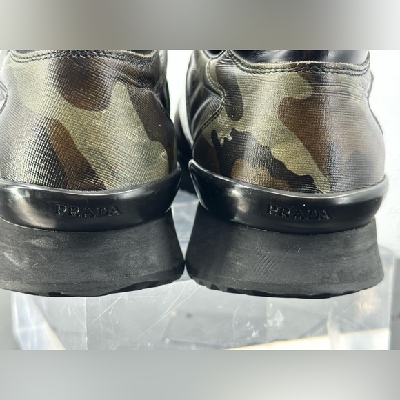 Prada Matchrace Leather sneakers in green & black Camo size 11 - Picture 10 of 14